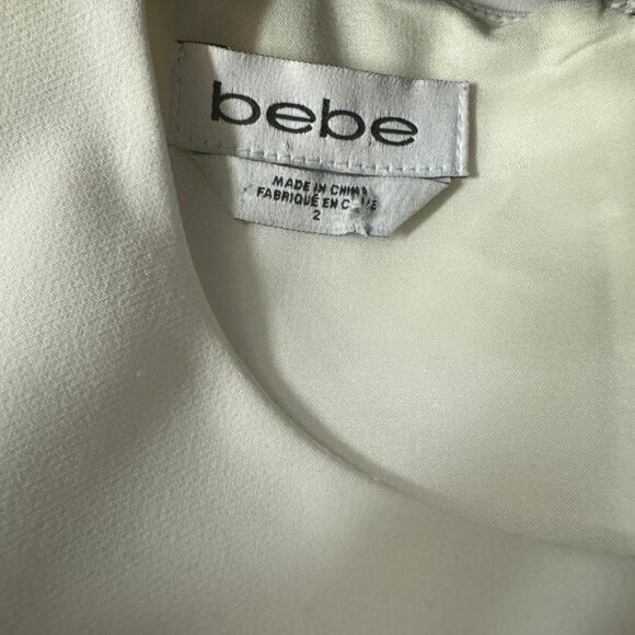 BEBE Women black White Color Block Sheath Dress size 2 Side Cut out Party - Picture 2 of 9